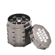 Heavy Duty Durable Zinc Alloy 45mm 4 parts Herb Grinder Weed Grinder with blade teeth herb crusher custom logo